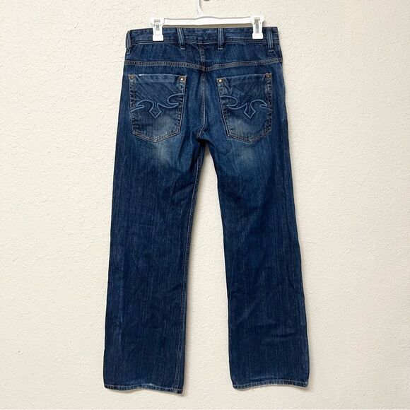 Diesel Jeans Mens Zaghor Regular Bootcut Medium Blue Washed Button Fly Sz 31x32 - Picture 4 of 7